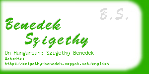 benedek szigethy business card